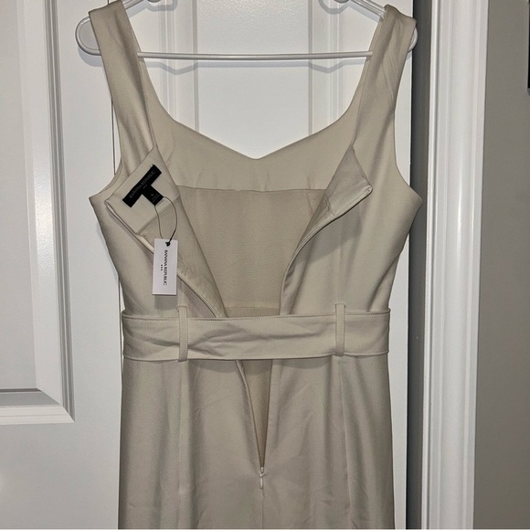 NWT Banana Republic Cream Belted Midi Sheath Dress - Picture 5 of 10